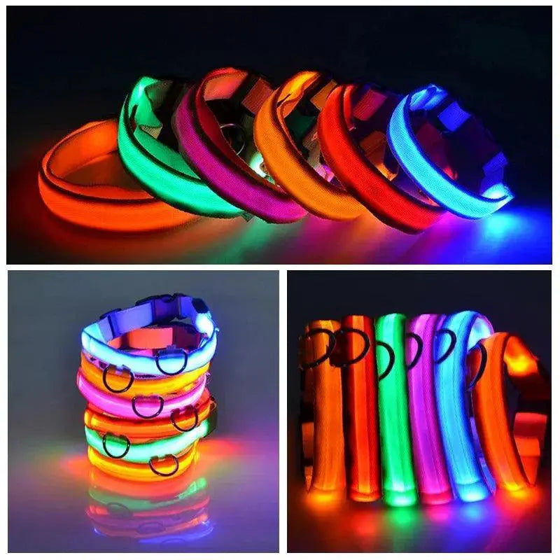 LED Dog Collar Safety Night Light Flashing Necklace