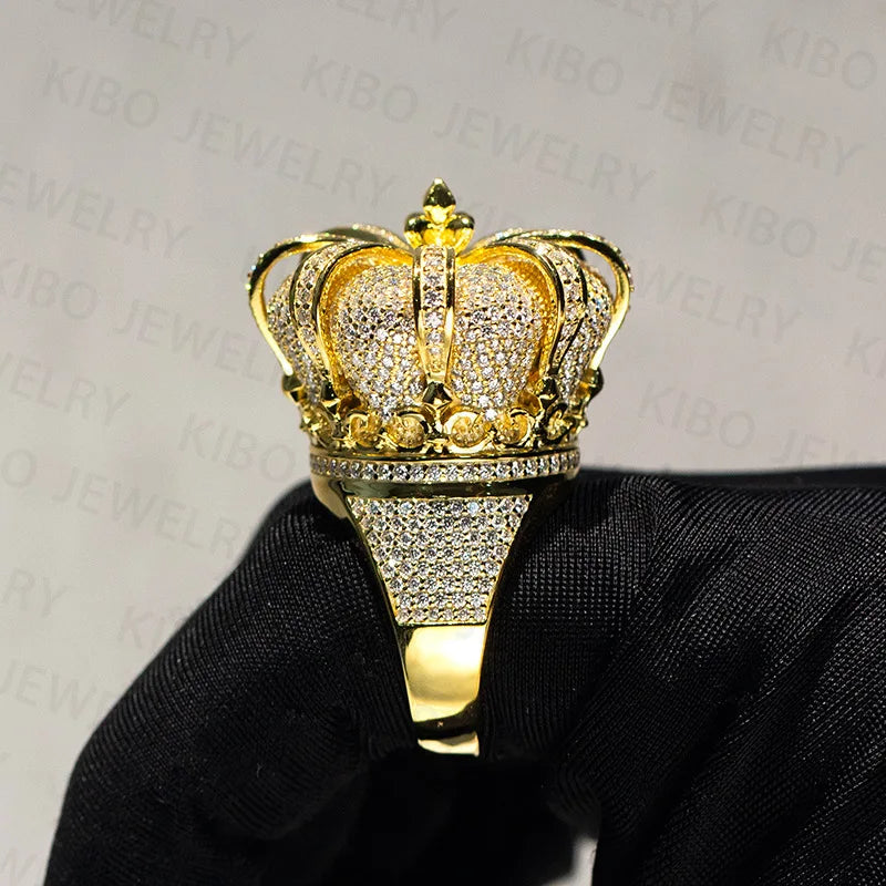 Full Bling D Crown Ring