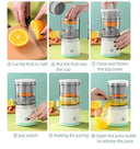 Portable Electric Juicer Wireless USB Rechargeable Lemon Squeezer