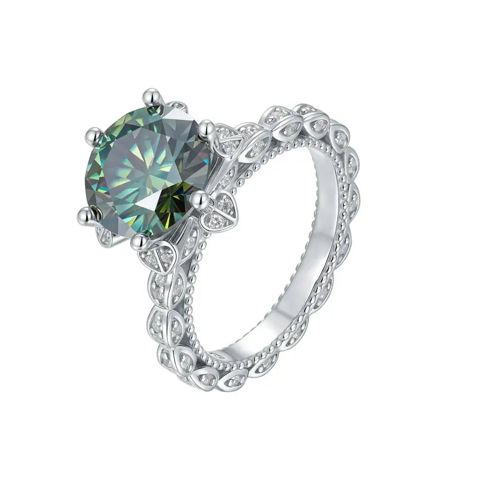 Sterling Silver Silver Round Moissanite Ring — product image 6