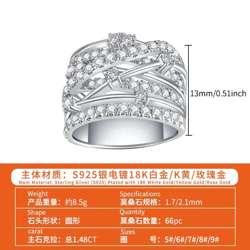 Layered Starry Sky Moissanite Ring — product image 2