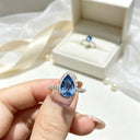 Moissanite Teardrop Sterling Silver Ring