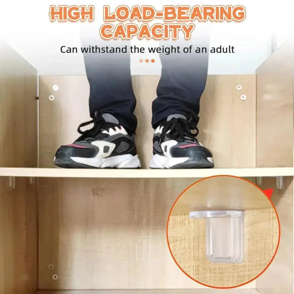 Adhesive Shelf Pegs With Partition Brackets For Closet