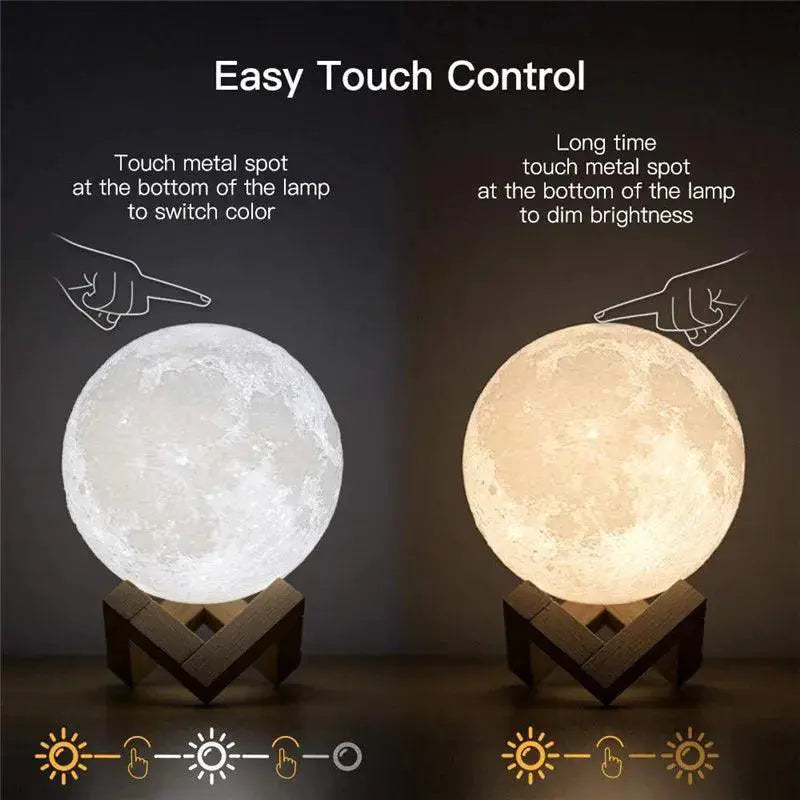Rechargeable LED 3D Moon Lamp Touch Control Night Light
