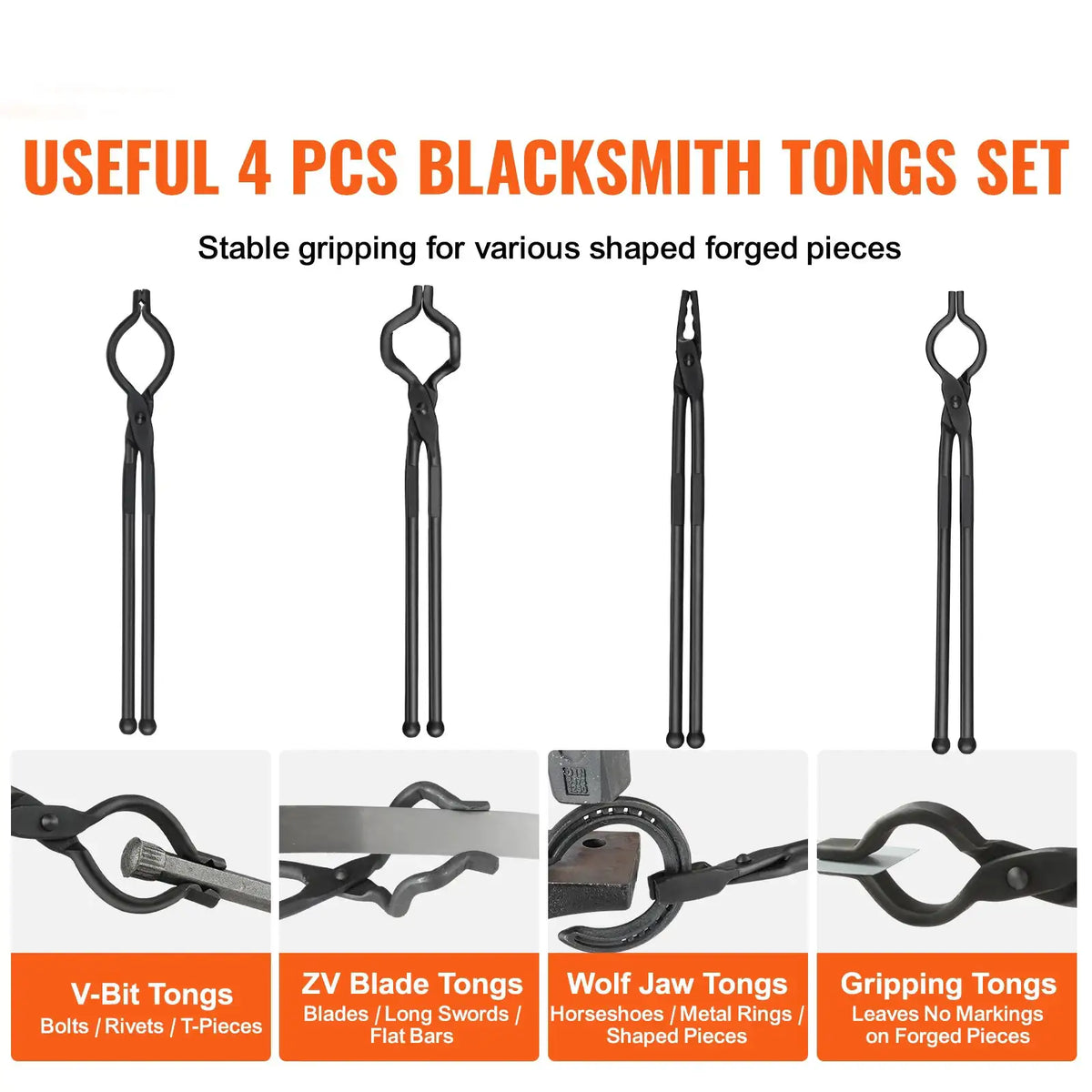 Blacksmith Tongs Set Carbon Steel — product image 2