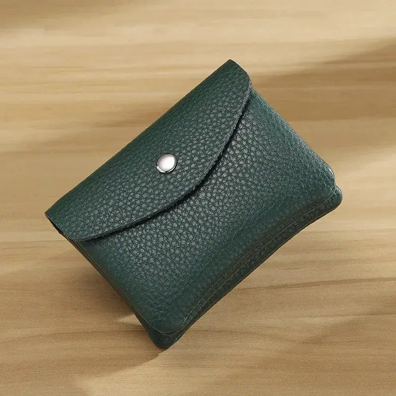 Genuine Leather Coin Purse For Women Slim Compact Wallet