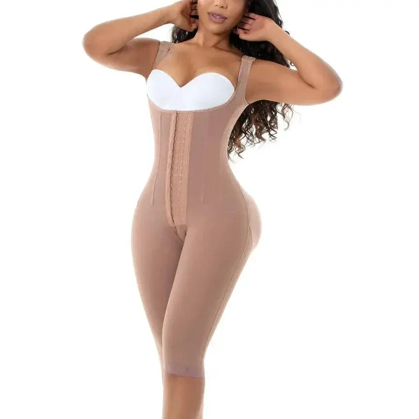 Knee Length High Compression Fajas Colombianas Girdle