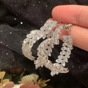Luxury Wheat Earrings Shiny Zircon Party Charm Jewelry