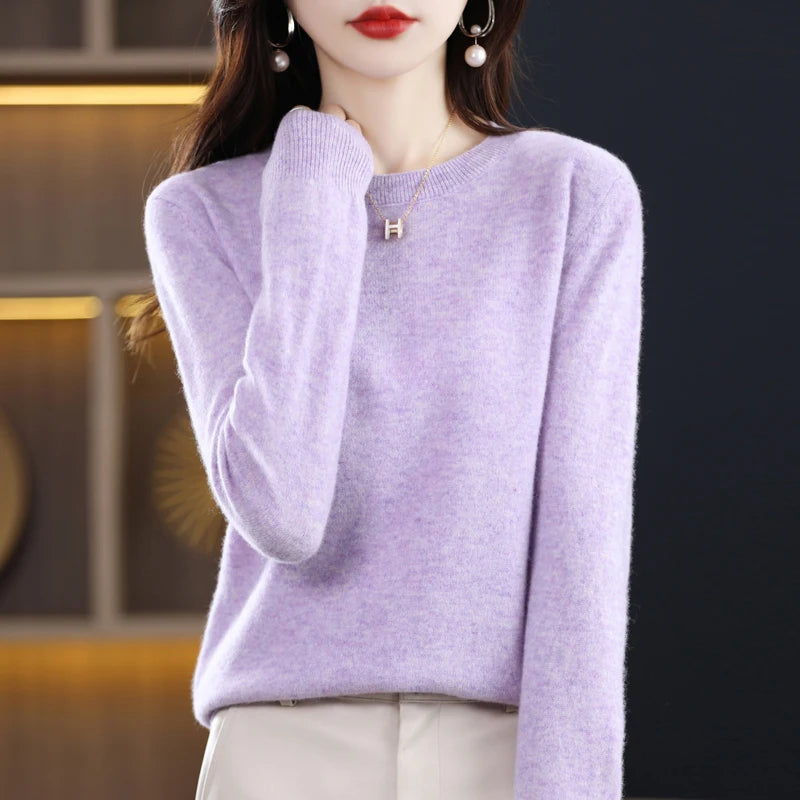 Crew Neck Wool Knit Sweater