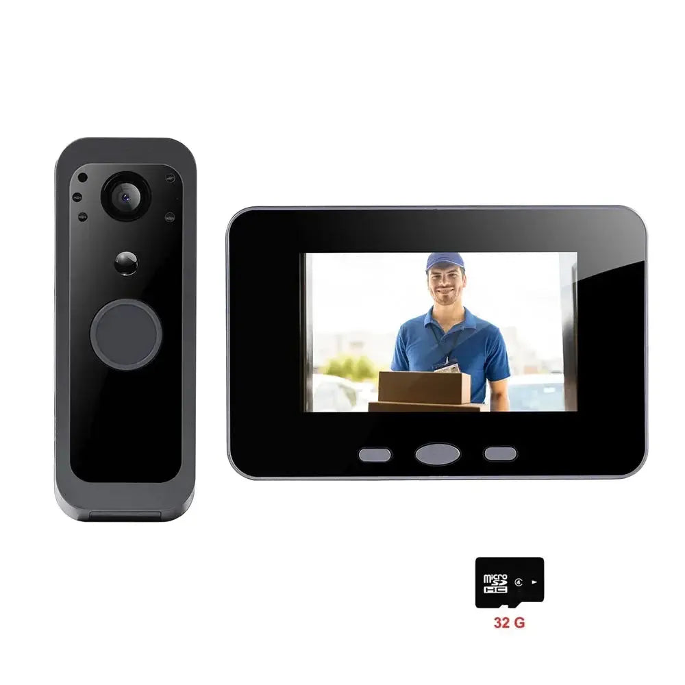 Yuezhe Tuya Smart Life WiFi Video Doorbell PIR Camera 2MP Outdoor Waterproof Wireless Door Security Intercom System 5' Monitor by stepyours.com