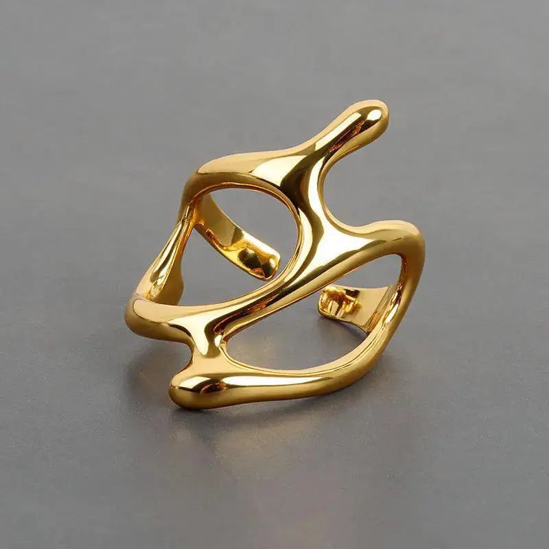 Silver Geometric Adjustable Vintage Punk Ring Charm
