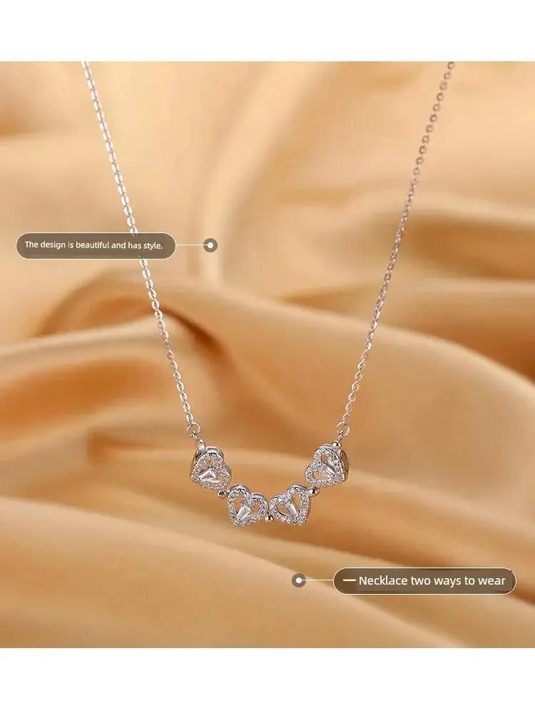 Four Leaf Clover Love Necklace Women Sterling Silver - OurLum.com