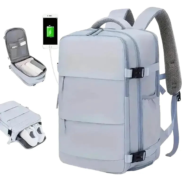 Secure Laptop Backpack for College Women — Gray