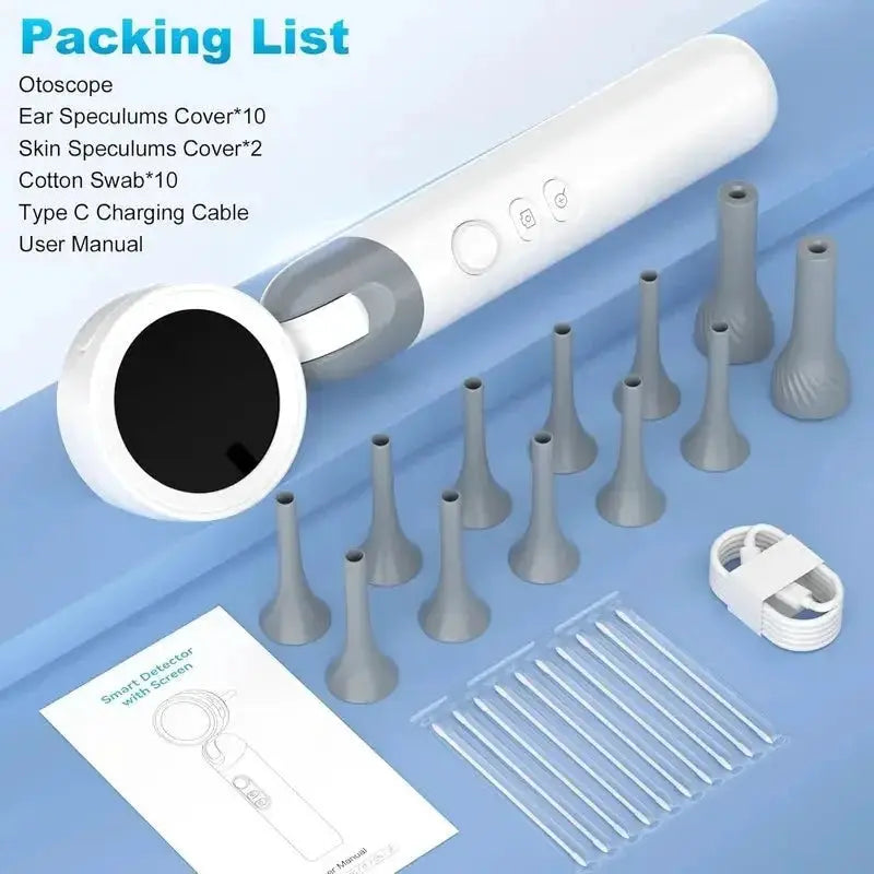 Smart Ear Camera Endoscope 90 Degree Rotatable Head With 1080P HD View 12 Heads - stepyours.com