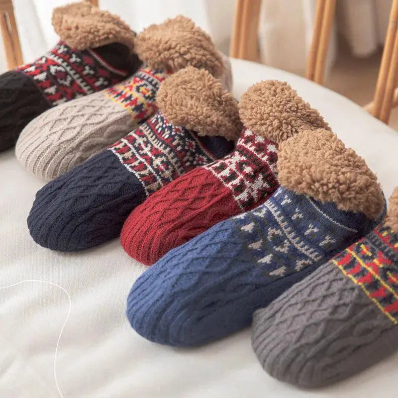 Mens Cozy Winter Fleece Socks Non Slip Warmth Comfort
