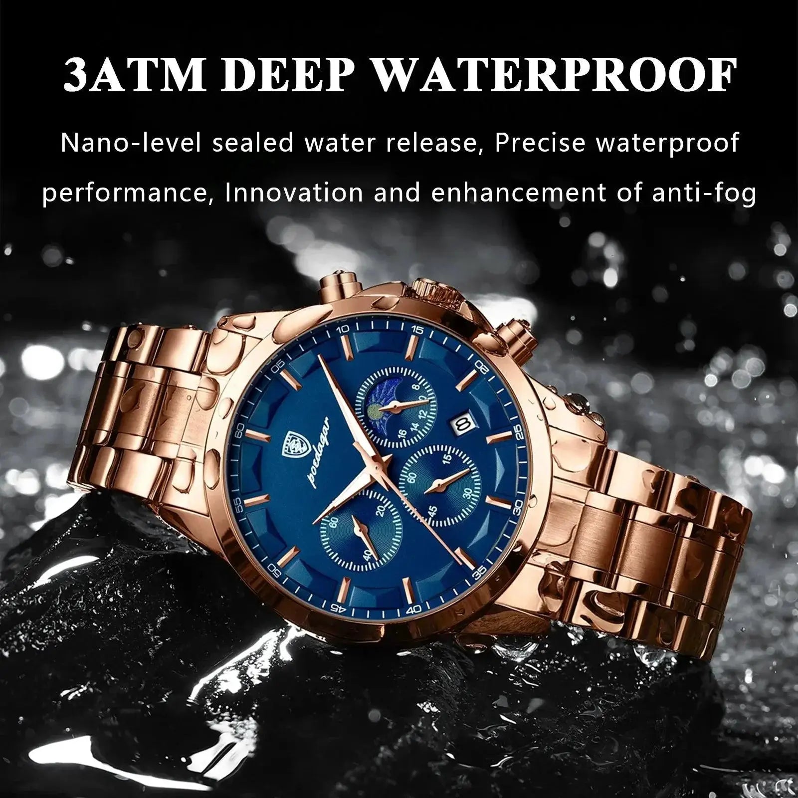 Chronograph Stainless Steel Watch Elegant Timepiece