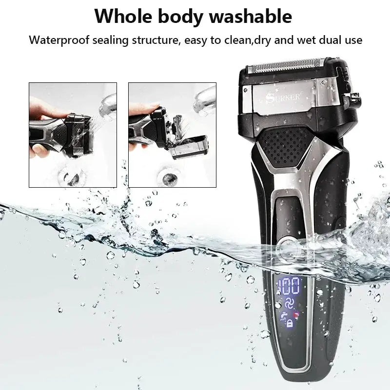 USB Rechargeable Electric Shaver Stainless Steel Trimmer