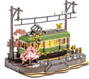 Robotime Sakura Tram 3d Puzzle Kit With Led Light