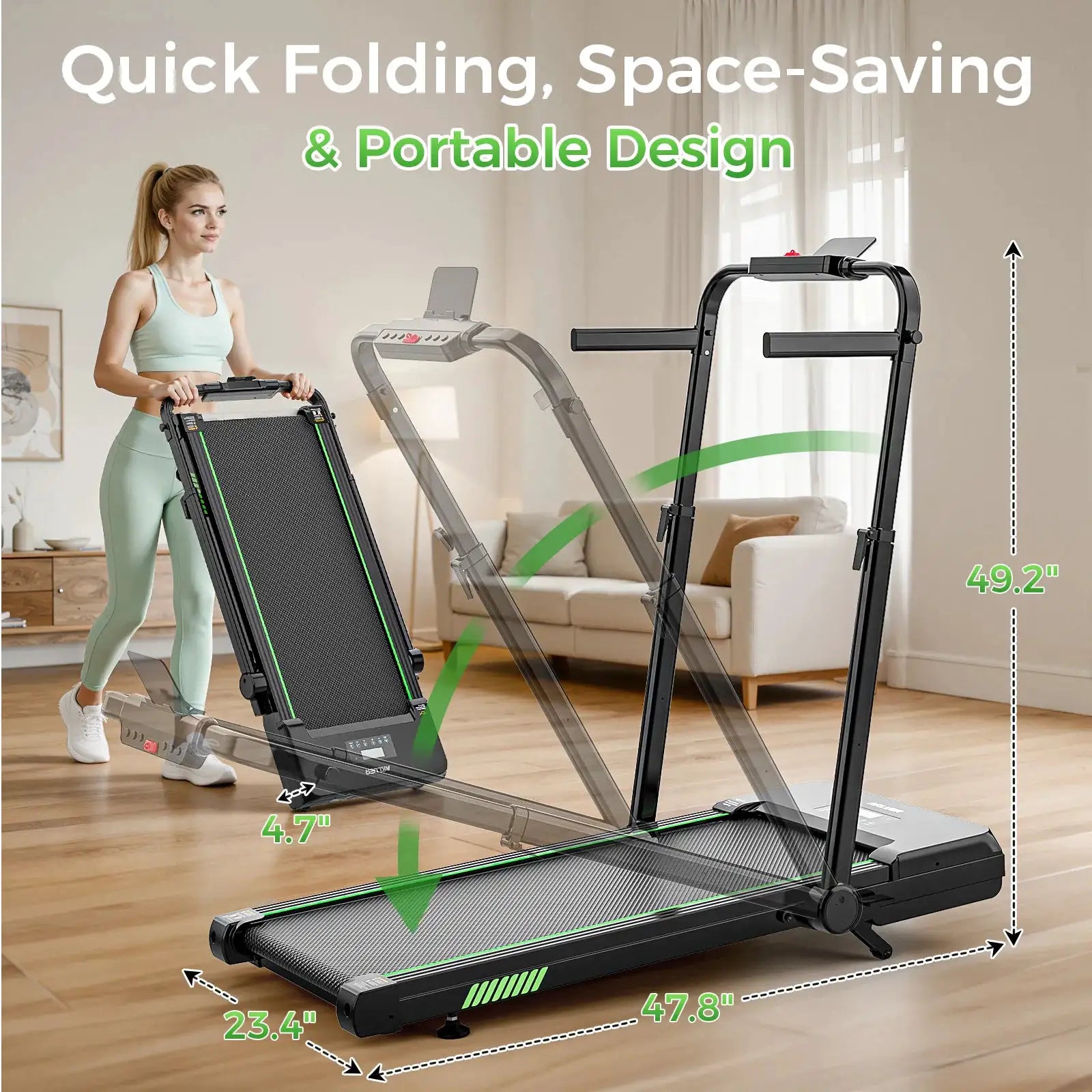 Akluer Walking Pad with 12% Auto Incline, Under Desk Treadmills for Home and Office, 2.5HP Quiet Portable Walking Pad with Smart App Scenic Routes & Bluetooth Speaker for Home Hiking