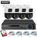 KERUI Surveillance System Dual Lens PTZ Two Way Audio POE