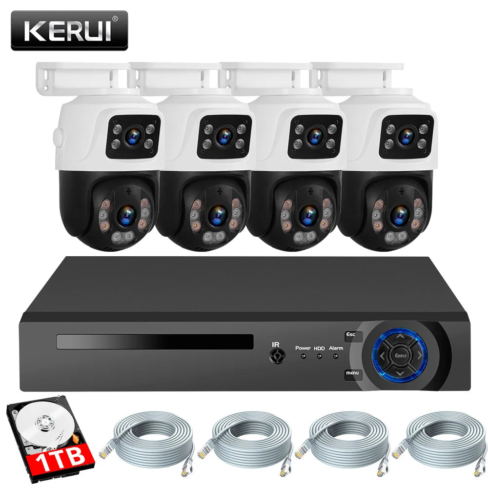 KERUI Surveillance System Dual Lens PTZ Two Way Audio POE — product view 1