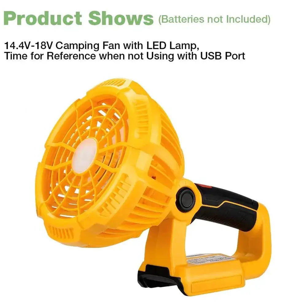 Cordless Jobsite Fan With LED Light Makita DeWalt Milwaukee