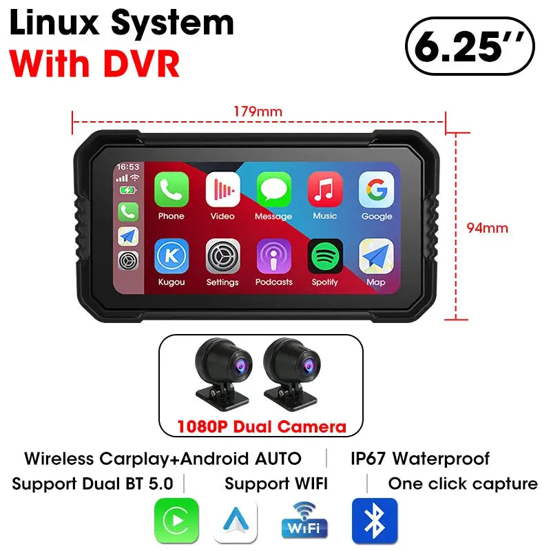 Jansite Moto GPS - Wireless CarPlay And Dvr Screen -  product image
