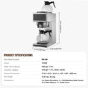 Commercial Drip Coffee Maker, Cups Coffee-Maker Machine with Glass