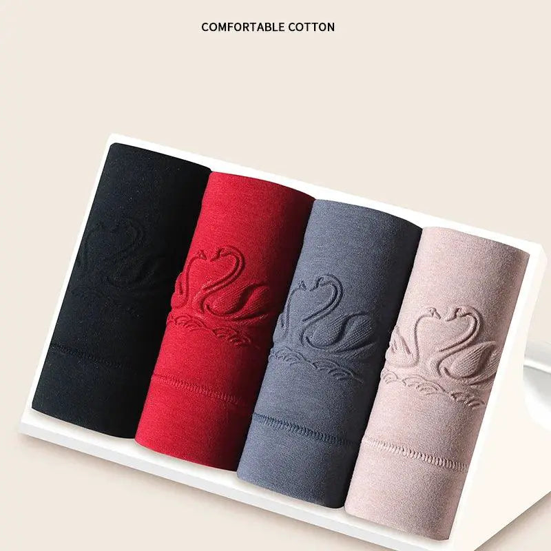 4 Piece Cotton Womens Panties High Waist Shaper Underwear