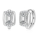 Emerald Cut Moissanite Gold Hoops