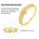 Ring Sterling Silver Sparkling Gold