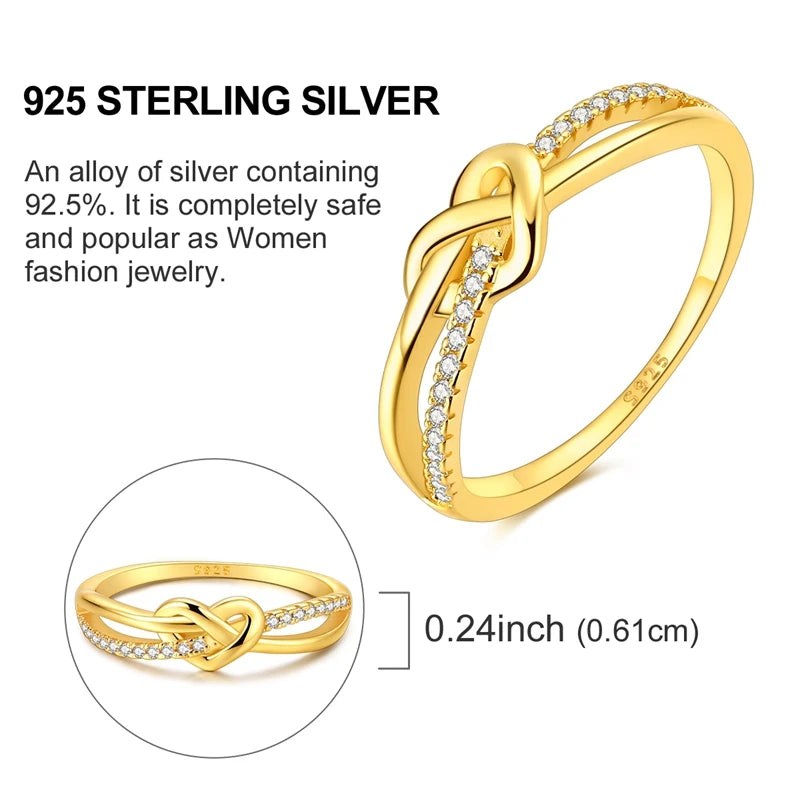Ring Sterling Silver Sparkling Gold