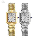 Luxurious Square Dial Silver Steel Women's Watch Timeless Elegance