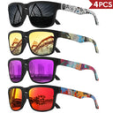 Square Sunglasses For Men Women - UV400 4 Pcs Set