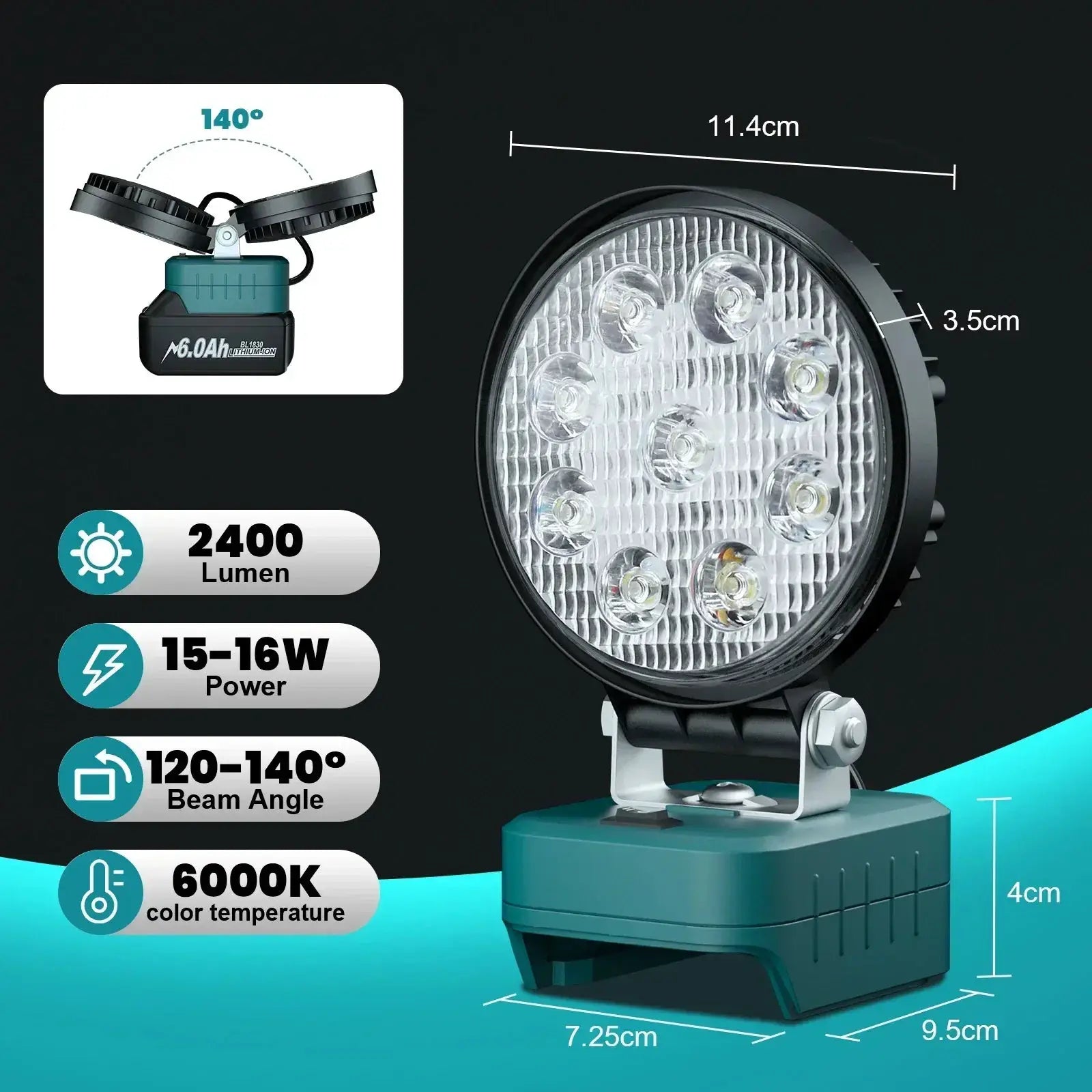 Makita Battery Work Light LED Flashlight - OurLum.com