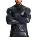 Leather Shirt For Men With Tummy Shaper