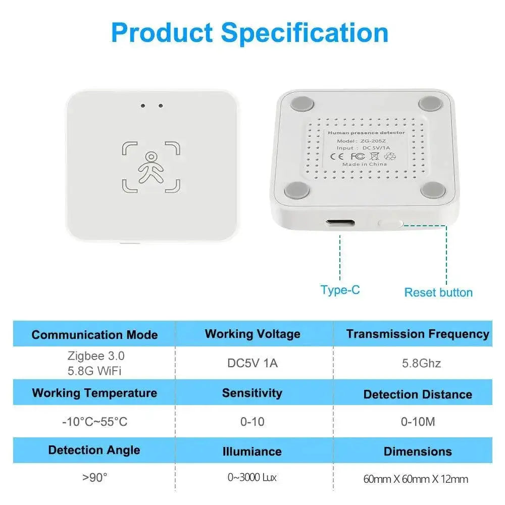 Smart Human Presence Sensor for Tuya Smart Life WiFi Zigbee