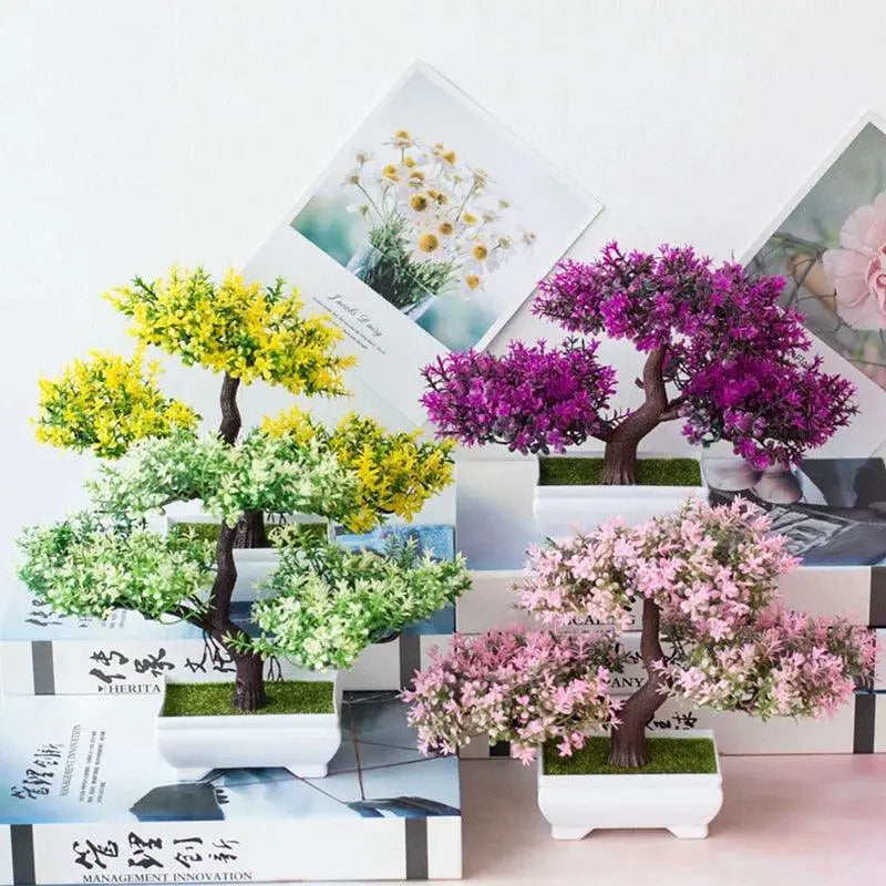 Artificial Bonsai Plant Set for Home Office and Hotel Decor