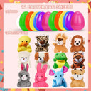 12/24/36pcs Easter Fillable Eggs Colorful Plastic Eggshell Decor