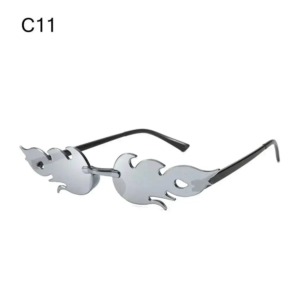 Rimless Flame Sunglasses For Women UV400 Protection