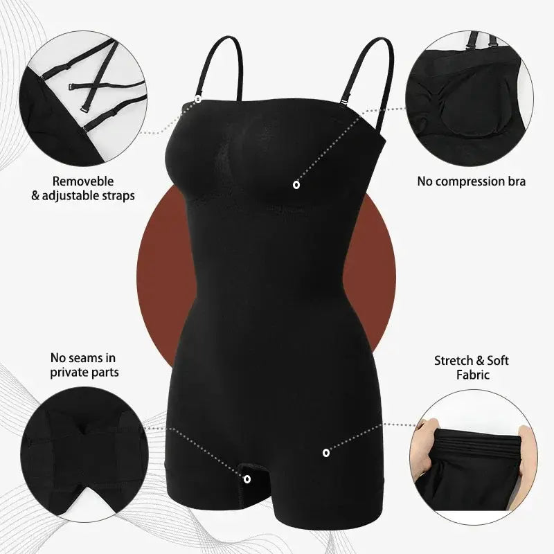 Strapless Off Shoulder Bodysuit Tummy Control Shaper