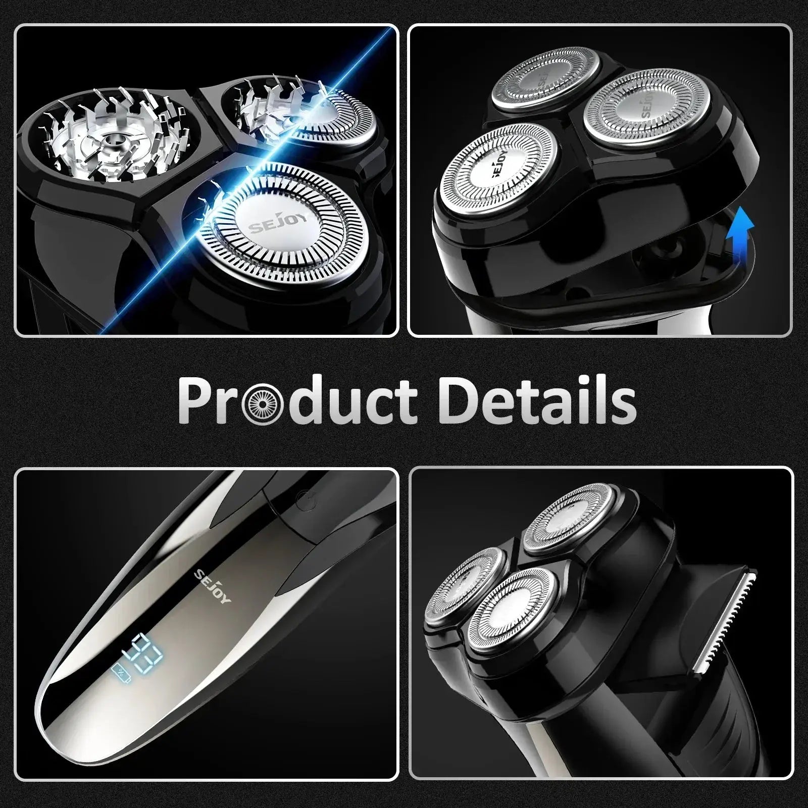 Sejoy 3D USB Rechargeable Electric Razor For Men Premium