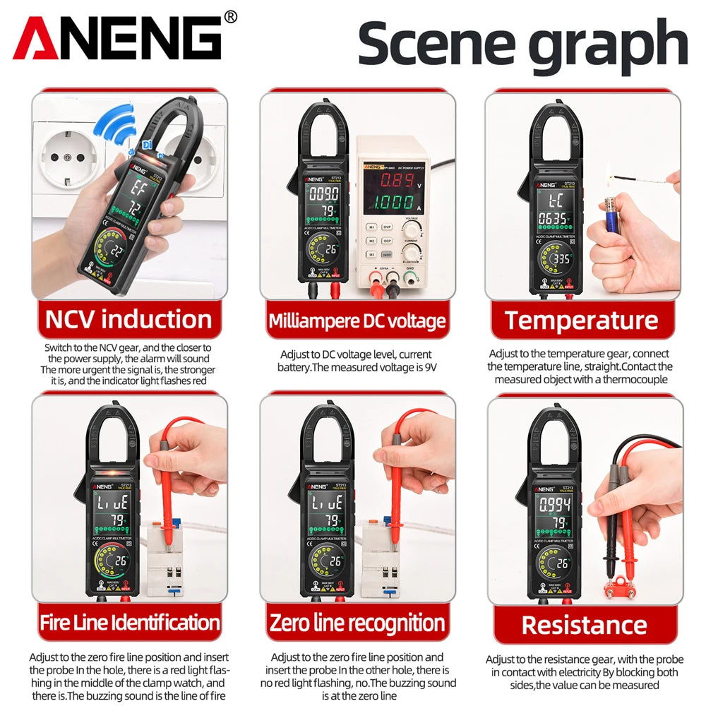 Digital Clamp Meter Aneng Dc/Ac