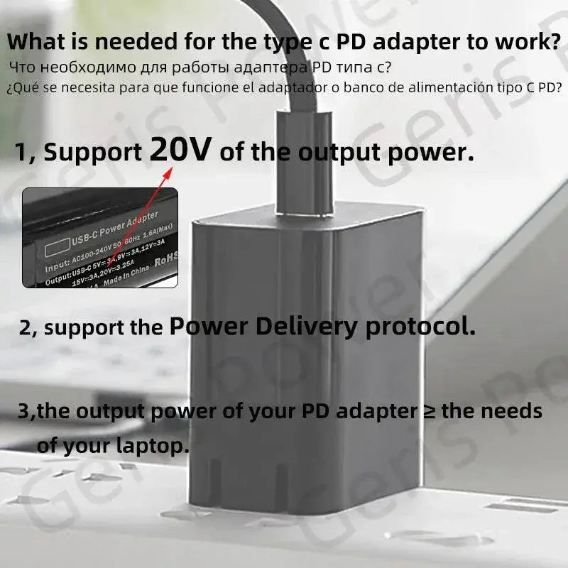 Type C Laptop Charger Converter For Asus Lenovo HP