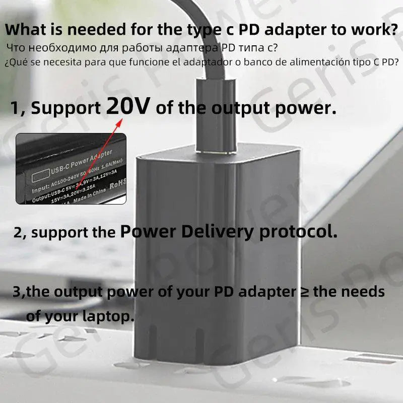 Usb C To Dc Laptop Power Adapter Charging Cable Converter