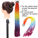 Rainbow Braided Ponytail Hair Extension Colorful Pigtail Fun