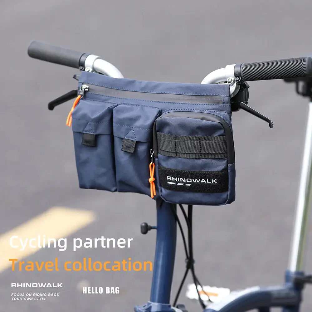 Rhinowalk Bike Handlebar Bag 2L Big Capacity Cycling Bag Front Tube Pannier Basket Shoulder Fannt Pack MTB Road Accessories
