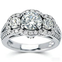 Round Moissanite Ring in Sterling Silver Stone