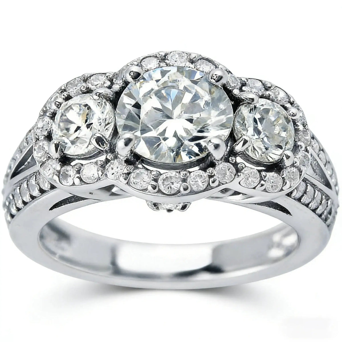 Round Moissanite Ring in Sterling Silver Stone — product view 5