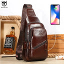 Leather Chest Bag for Men Large Capacity